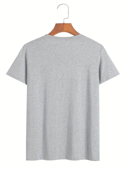 Mens Cotton Sticker Printed T-Shirt TTMPS100 - Grey