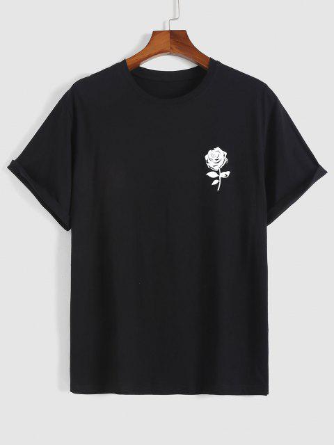 Mens Cotton Sticker Printed T-Shirt TTMPS38 - Black