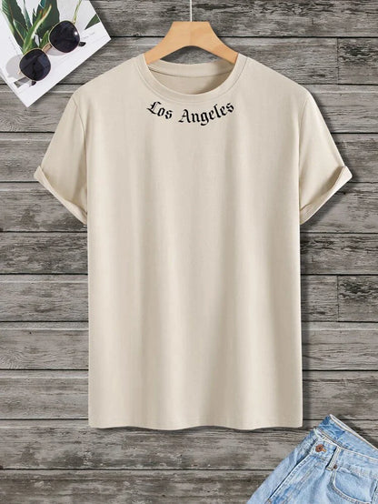 Mens Cotton Sticker Printed T-Shirt TTMPS27 - Cream