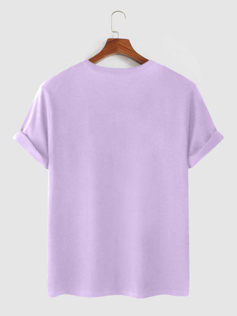 Mens Cotton Sticker Printed T-Shirt TTMPS5 - Purple