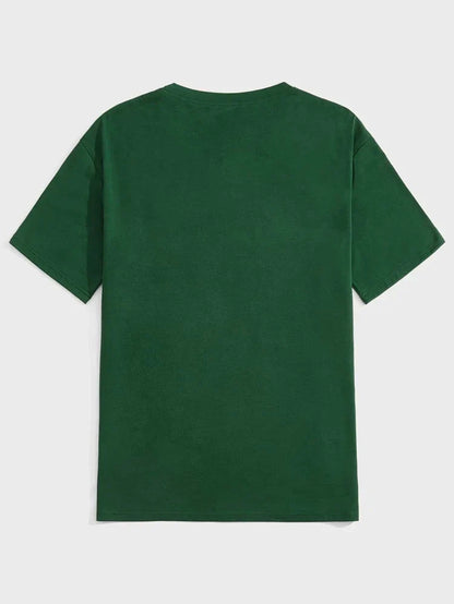 Mens Cotton Sticker Printed T-Shirt TTMPS66 - Green