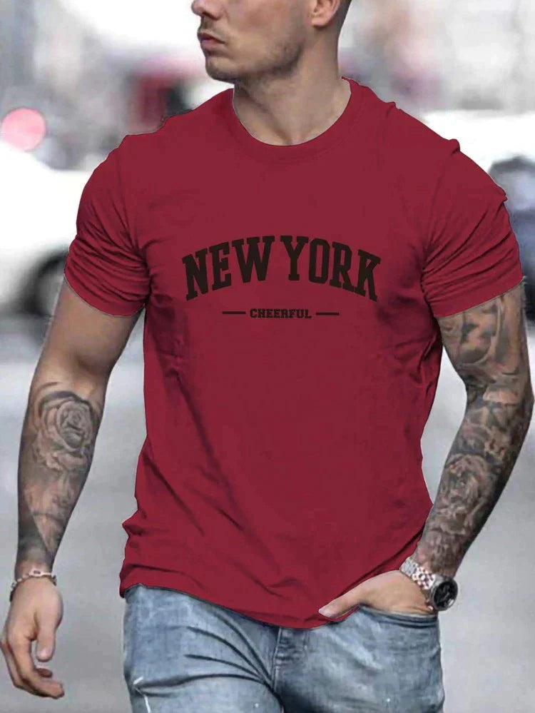 Mens Cotton Sticker Printed T-Shirt TTMPS1 - Maroon