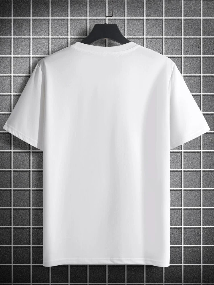 Mens Cotton Sticker Printed T-Shirt TTMPS16 - White