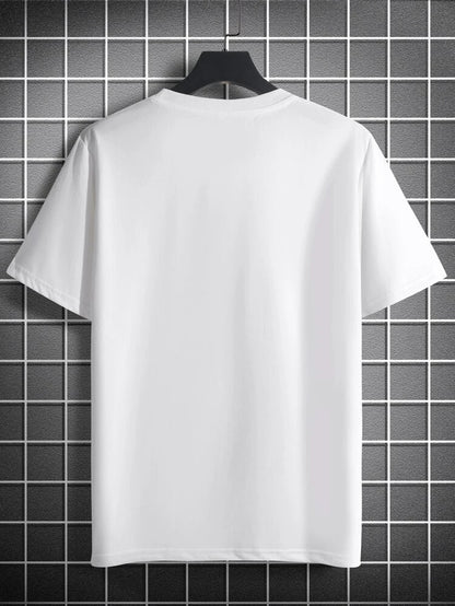 Mens Cotton Sticker Printed T-Shirt TTMPS16 - White