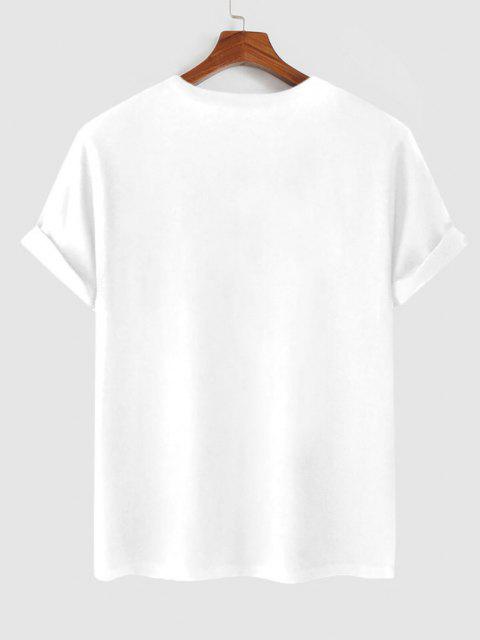 Mens Cotton Sticker Printed T-Shirt TTMPS50 - White