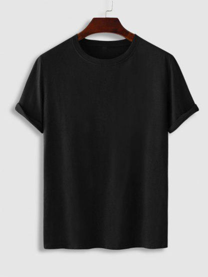 Mens Cotton Sticker Printed T-Shirt TTMPS40 - Black