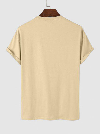 Mens Cotton Sticker Printed T-Shirt TTMPS49 - Cream