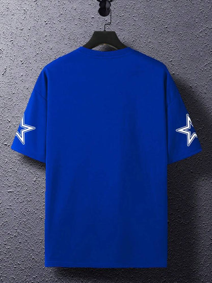 Mens Cotton Sticker Printed T-Shirt TTMPS70 - Royal Blue