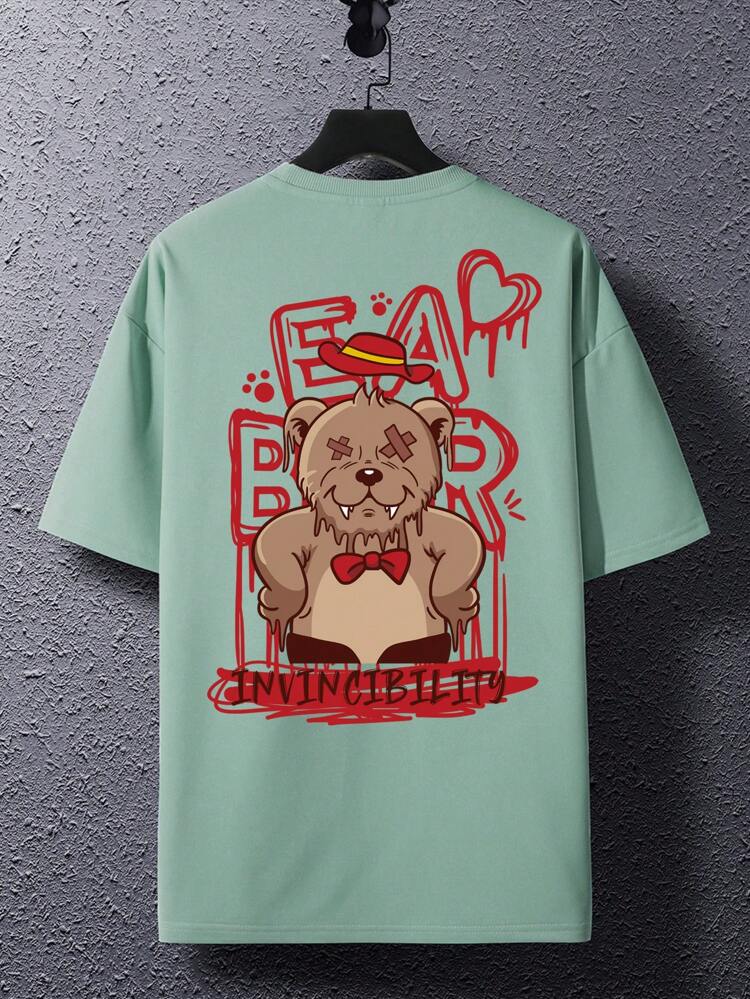 Mens Cotton Sticker Printed T-Shirt TTMPS57 - Mint Green