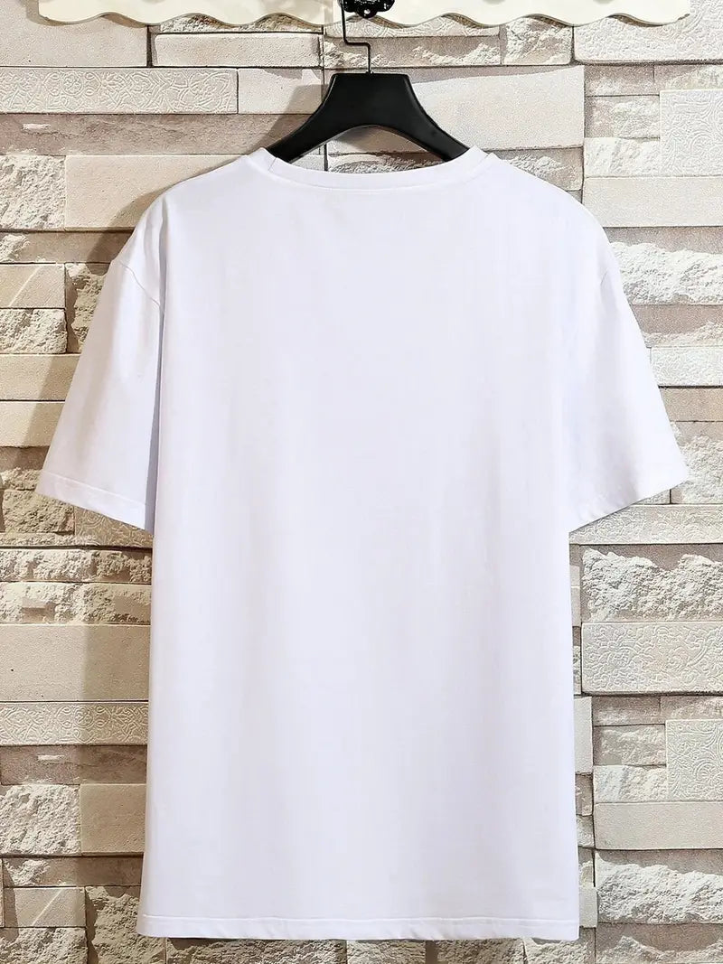 Mens Cotton Sticker Printed T-Shirt TTMPS149 - White