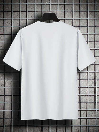 Mens Cotton Sticker Printed T-Shirt by Tee Tall TTMPS104 - White