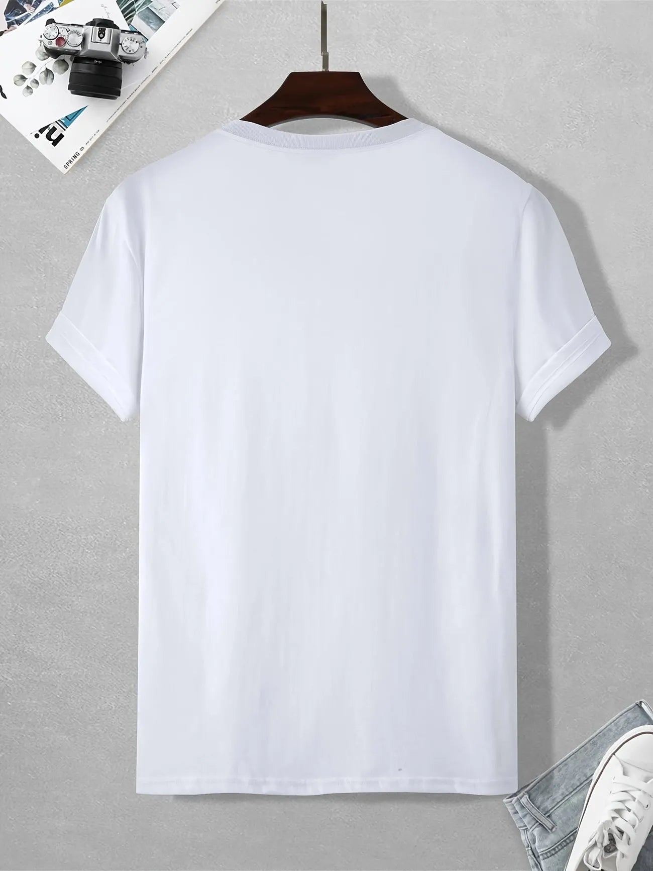 Mens Cotton Sticker Printed T-Shirt TTMPS96 - White