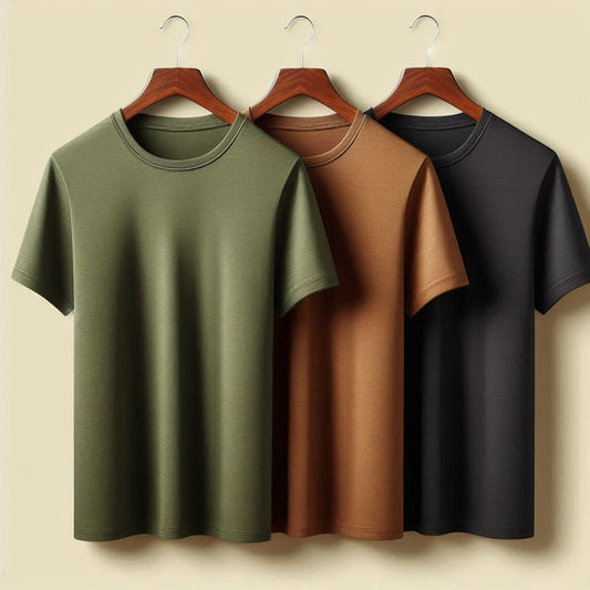 Mens 3 Premium Cotton T-Shirt Bundle by T-Shirt Co - TCOM3TSHB5