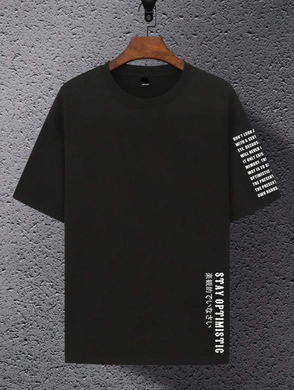 Mens Cotton Sticker Printed T-Shirt TTMPS129 - Black