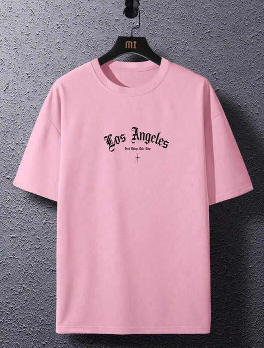 Mens Cotton Sticker Printed T-Shirt by Tee Tall TTMPS140 - Pink