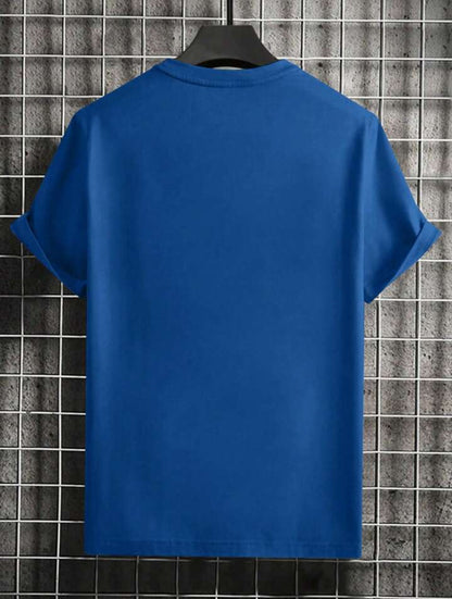 Mens Cotton Sticker Printed T-Shirt TTMPS146 - Royal Blue