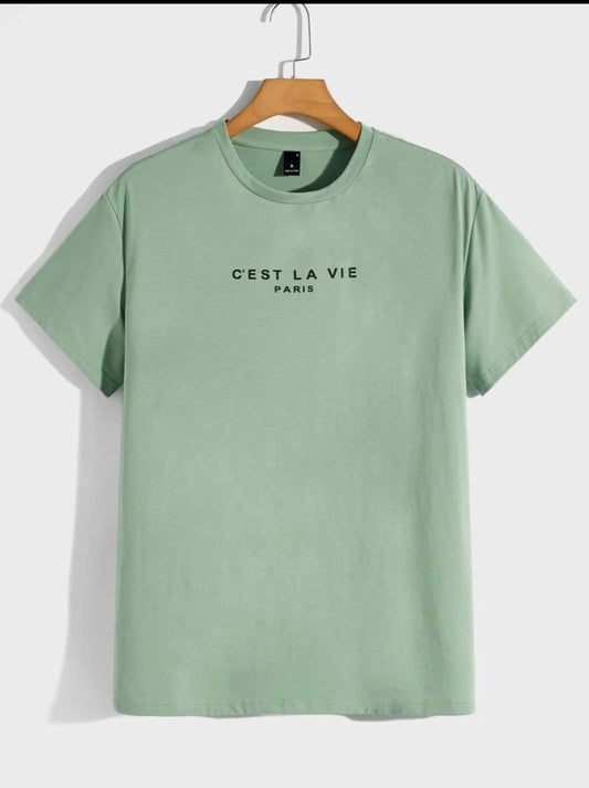 Mens Cotton Sticker Printed T-Shirt TTMPS147 - Mint Green