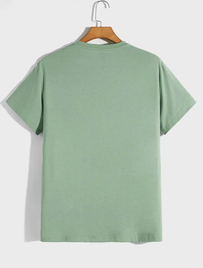 Mens Cotton Sticker Printed T-Shirt TTMPS147 - Mint Green