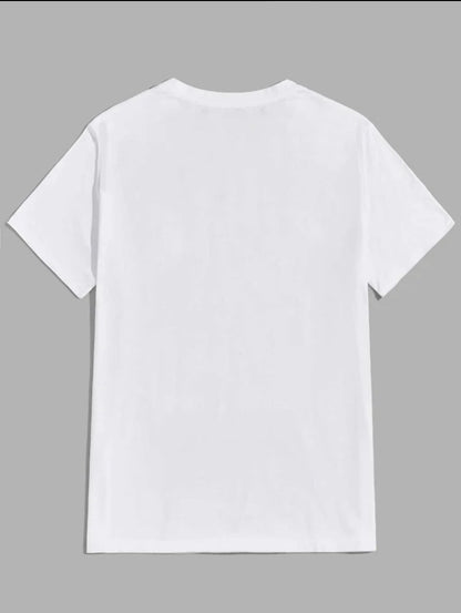 Mens Cotton Sticker Printed T-Shirt TTMPS156 - White