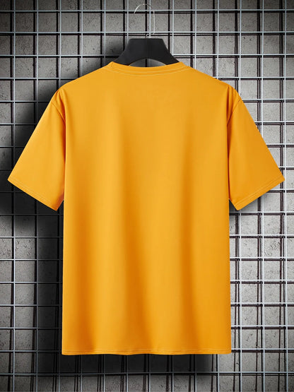 Mens Cotton Sticker Printed T-Shirt by Tee Tall TTMPS104 - Orange